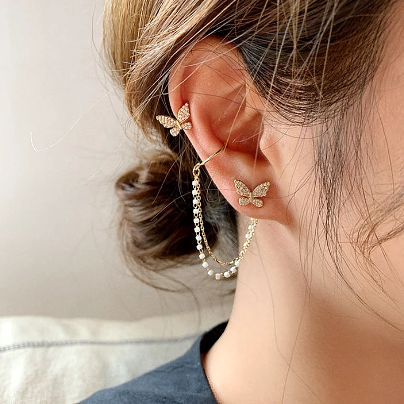 Butterfly Chain Ear Cuff - Product Image