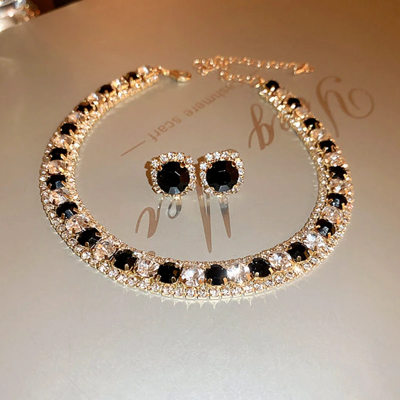 Luxury black diamond premium jewelry set