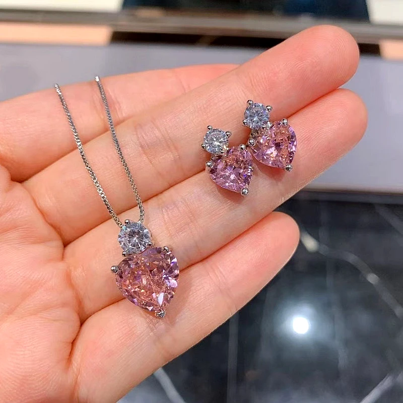 Pink Heart Jewelry Set