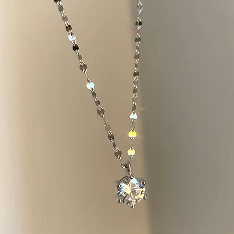Solitaire Crystal Pendant Necklace